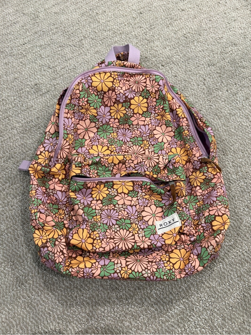 Roxy Multicolor Floral Daypack in Pink, Yellow, Green, Purple